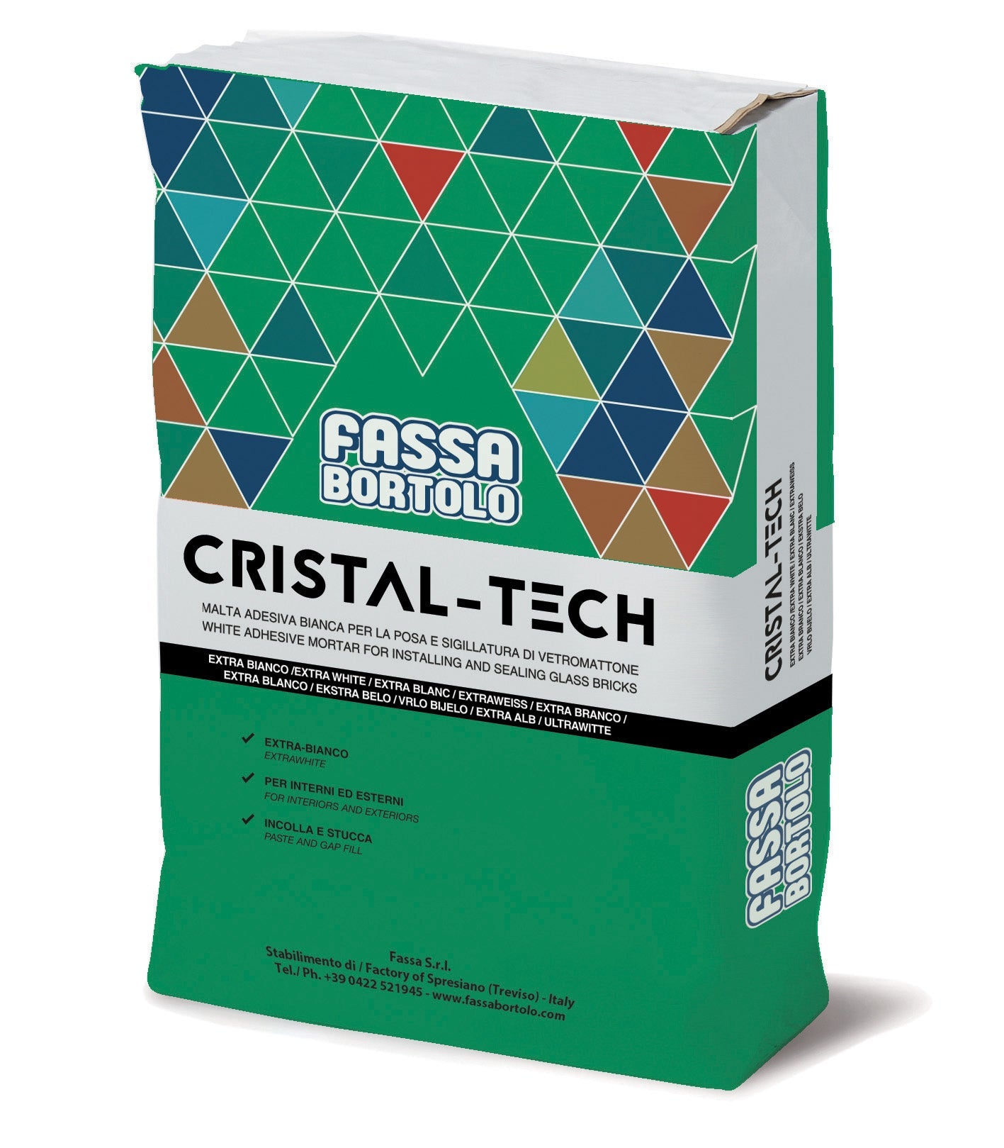 Adesivo cementizio extra-bianco Cristal-Tech